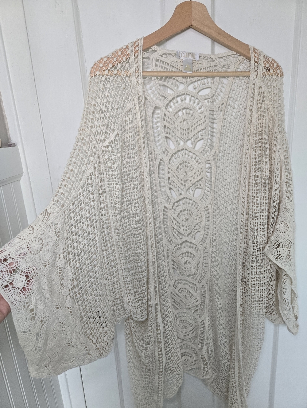 Women's Crochet Long Kimono Size S-L Festival Fairy Grunge Hippie Bohemian